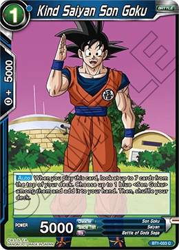 Kind Saiyan Son Goku, Galactic Battle · BT1-033