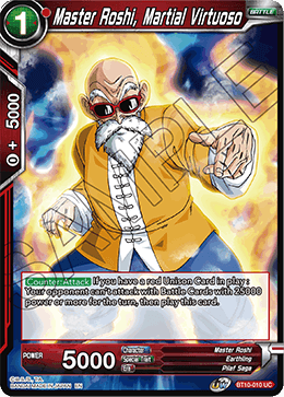 Master Roshi, Martial Virtuoso, Rise of the Unison Warrior Pre-Release Cards · BT10-010