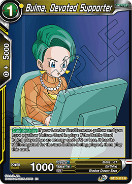 Bulma, Devoted Supporter, Rise of the Unison Warrior Pre-Release Cards · BT10-113
