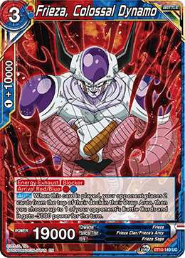 Frieza, Colossal Dynamo, Rise of the Unison Warrior Pre-Release Cards · BT10-149