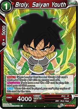 Broly, Saiyan Youth, Vermilion Bloodline (2nd Edition) · BT11-018