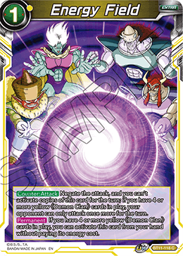 Energy Field, Vermilion Bloodline Pre-Release Cards · BT11-118