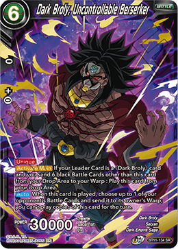 Dark Broly, Uncontrollable Berserker, 5th Anniversary Set · BT11-134