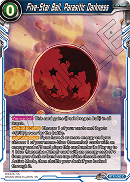 Five-Star Ball, Parasitic Darkness, Vicious Rejuvenation Pre-Release Cards · BT12-052