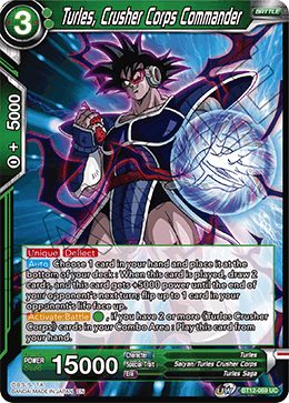 Turles, Crusher Corps Commander, Vicious Rejuvenation Pre-Release Cards · BT12-069