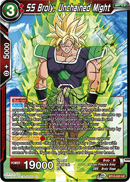 SS Broly, Unchained Might, Supreme Rivalry Pre-Release Cards · BT13-025