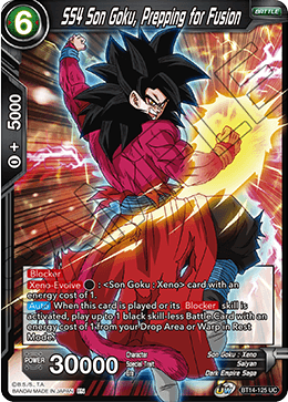 SS4 Son Goku, Prepping for Fusion, Cross Spirits Pre-Release Cards · BT14-125