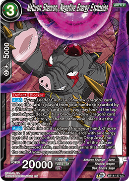 Naturon Shenron, Negative Energy Explosion, Cross Spirits Pre-Release Cards · BT14-137