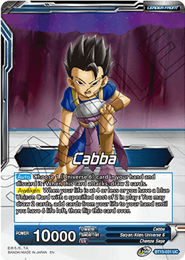 Cabba // SS Cabba, Proud Volley, Saiyan Showdown Pre-Release Cards · BT15-031