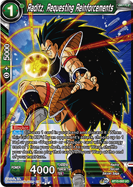 Raditz, Requesting Reinforcements, Saiyan Showdown Pre-Release Cards · BT15-065