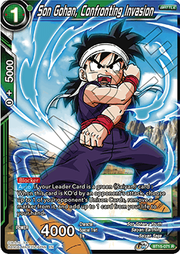Son Gohan, Confronting Invasion, Saiyan Showdown Pre-Release Cards · BT15-071