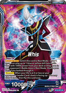 Whis // Whis, Invitation to Battle, Realm of the Gods Pre-Release Cards · BT16-021