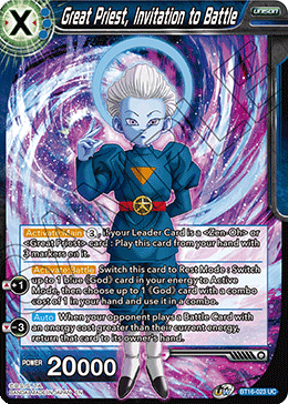 Great Priest, Invitation to Battle, Realm of the Gods Pre-Release Cards · BT16-023