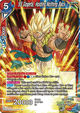SS Gogeta, Holding Nothing Back, Realm of the Gods Pre-Release Cards · BT16-142