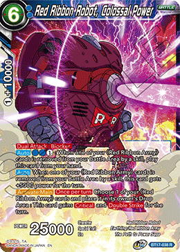 Red Ribbon Robot, Colossal Power, Ultimate Squad Pre-Release Cards · BT17-038