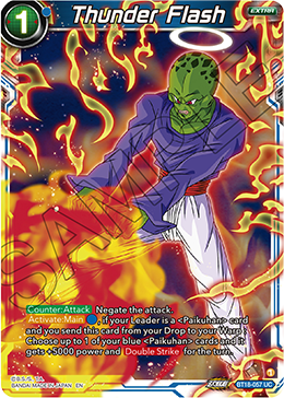 Thunder Flash, Dawn of the Z-Legends Pre-Release Cards · BT18-057