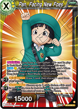 Pan, Facing New Foes, Dawn of the Z-Legends Pre-Release Cards · BT18-095