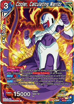 Cooler, Calculating Warrior, Dawn of the Z-Legends Pre-Release Cards · BT18-141
