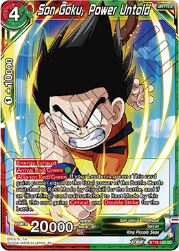 Son Goku, Power Untold, Dawn of the Z-Legends Pre-Release Cards · BT18-142