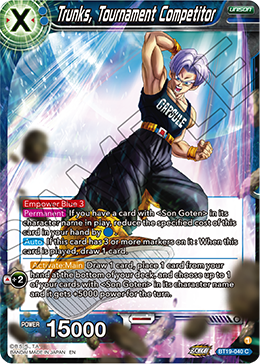 Trunks, Tournament Competitor, Fighter's Ambition · BT19-040