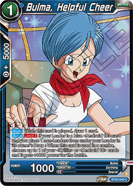 Bulma, Helpful Cheer, Power Absorbed · BT20-040