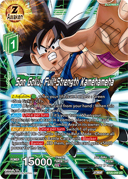 Son Goku, Full-Strength Kamehameha, Power Absorbed Pre-Release Cards · BT20-056