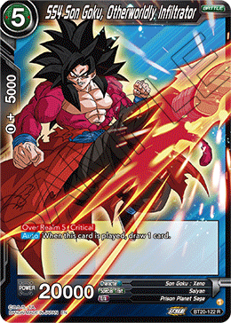 SS4 Son Goku, Otherworldly Infiltrator, Power Absorbed Pre-Release Cards · BT20-122