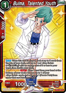 Bulma, Talented Youth, Wild Resurgence · BT21-020