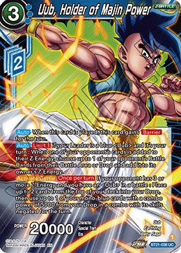 Uub, Holder of Majin Power, Wild Resurgence Pre-Release Cards · BT21-038