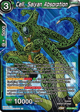 Cell, Saiyan Absorption, Wild Resurgence Pre-Release Cards · BT21-090