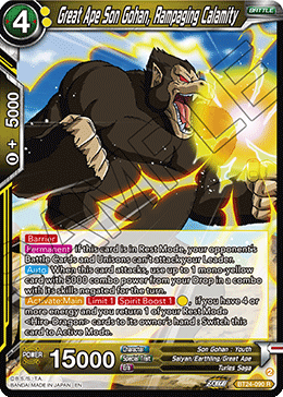 Great Ape Son Gohan, Rampaging Calamity, Beyond Generations Pre-Release Cards · BT24-090