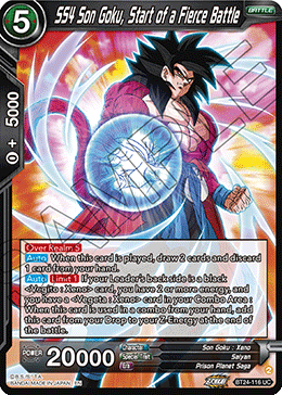 SS4 Son Goku, Start of a Fierce Battle, Beyond Generations Pre-Release Cards · BT24-116