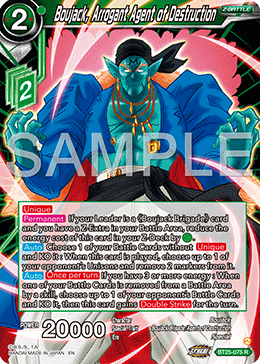 Boujack, Arrogant Agent of Destruction, Legend of the Dragon Balls Pre-Release Cards · BT25-075