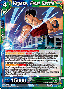 Vegeta, Final Battle, Legend of the Dragon Balls Pre-Release Cards · BT25-134