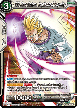 SS Son Goten, Implanted Loyalty, Fearsome Rivals · BT29-115