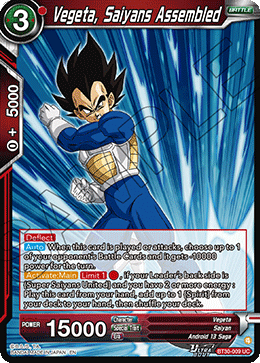 Vegeta, Saiyans Assembled, Three Glorious Fighters Release Event · BT30-009
