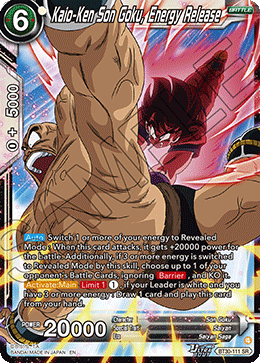 Kaio-Ken Son Goku, Energy Release, Three Glorious Fighters · BT30-111