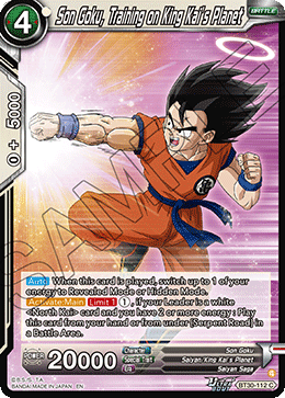 Son Goku, Training a King Kai's Planet, Three Glorious Fighters · BT30-112