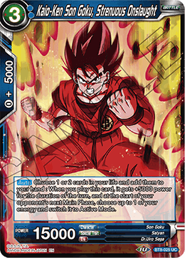 Kaio-Ken Son Goku, Strenuous Onslaught, Malicious Machinations Pre-Release Cards · BT8-025