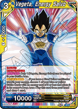 Vegeta, Energy Salvo, Malicious Machinations Pre-Release Cards · BT8-107