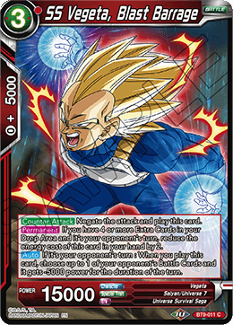 SS Vegeta, Blast Barrage, Universal Onslaught · BT9-011