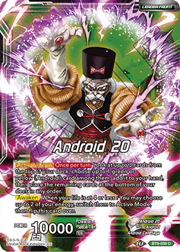 Android 20 // Androids 20, 17, & 18, Bionic Renaissance, Universal Onslaught Pre-Release Cards · BT9-038