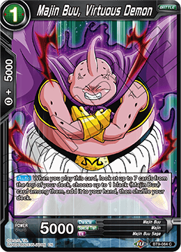 Majin Buu, Virtuous Demon, Universal Onslaught Pre-Release Cards · BT9-084