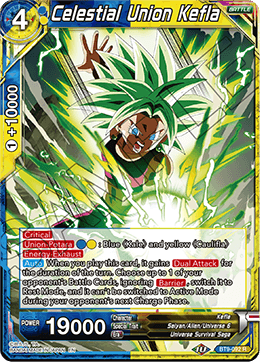 Celestial Union Kefla, Universal Onslaught Pre-Release Cards · BT9-092