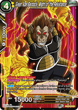 Great Ape Bardock, Might of the Resistance, Special Anniversary Set 2020 · EX13-23