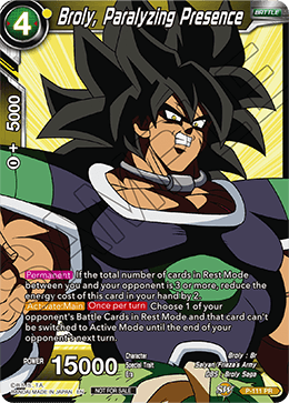 Broly, Paralyzing Presence, Expansion Deck Box Set 08: Magnificent Collection - Forsaken Warrior · P-111