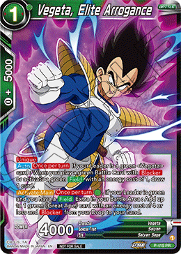 Vegeta, Elite Arrogance, Tournament Promotion Cards · P-415