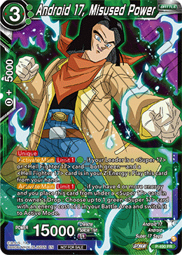 Android 17, Misused Power, Tournament Promotion Cards · P-490