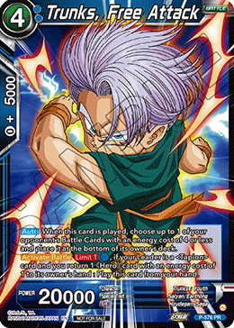 Trunks, Free Attack, Tournament Promotion Cards · P-576