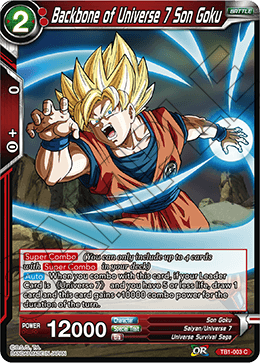 Backbone of Universe 7 Son Goku, Tournament of Power · TB1-003